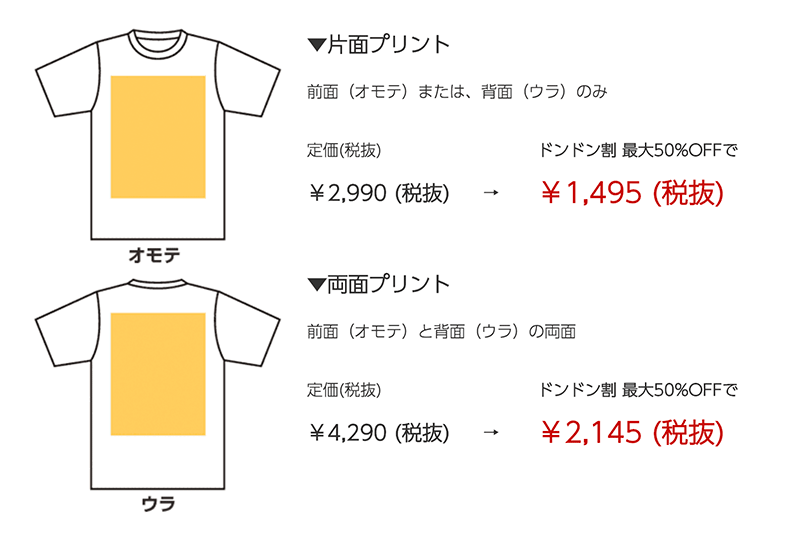 定番Tシャツの価格