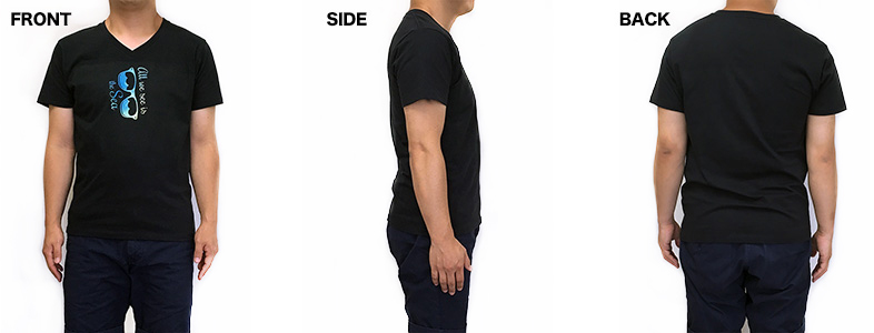 VネックTシャツの着用写真 男性