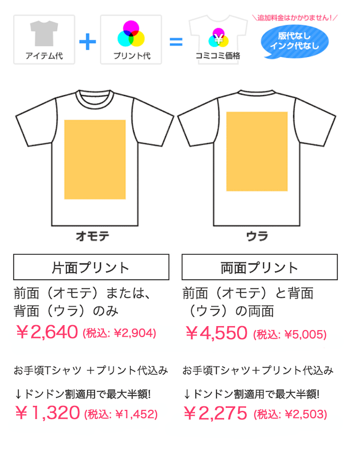 ストア インクジェット オリジナルtシャツ こんな方に